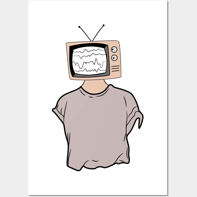 Tv head , funny  cute design Wall Art by MdArt43